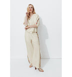 Blouse Brodée Point de Croix - Naturel Uni Clair