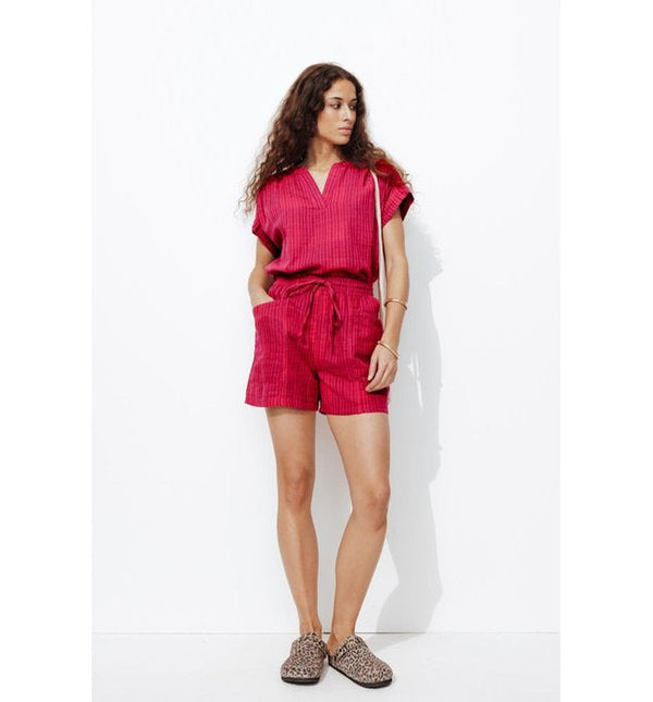 Blouse Rayée en Coton Femme - Multicolore Raye