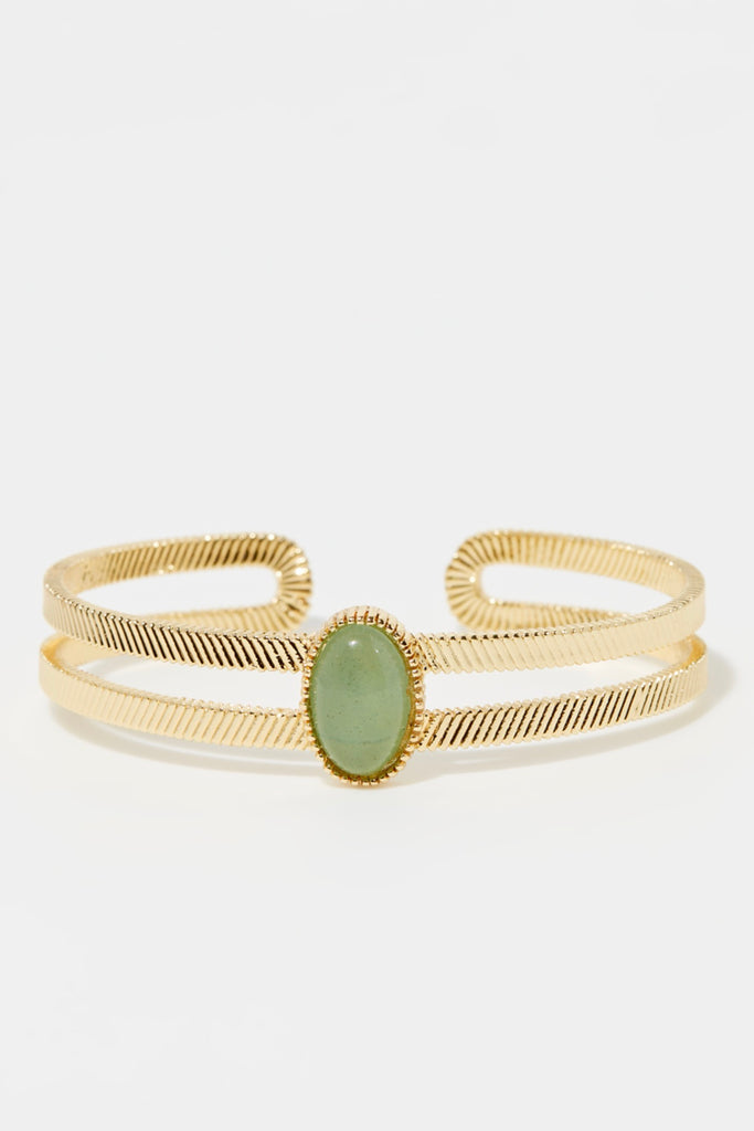 Jonc Khone Aventurine - Laiton Doré