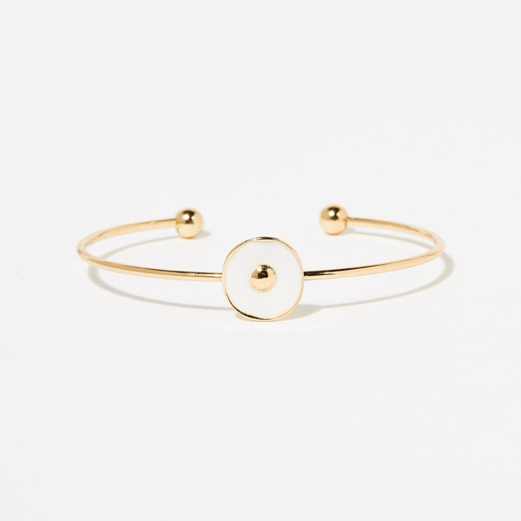 Bracelet Ari Email Blanc - Laiton