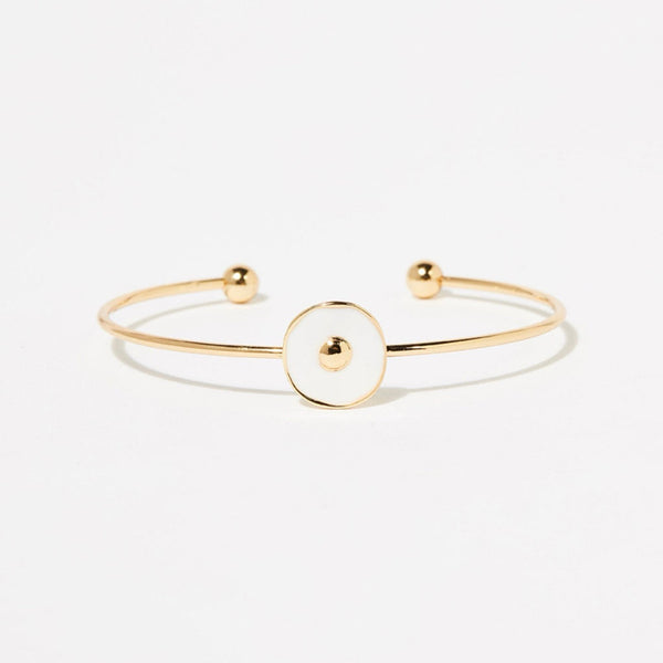 Bracelet Ari Email Blanc - Laiton