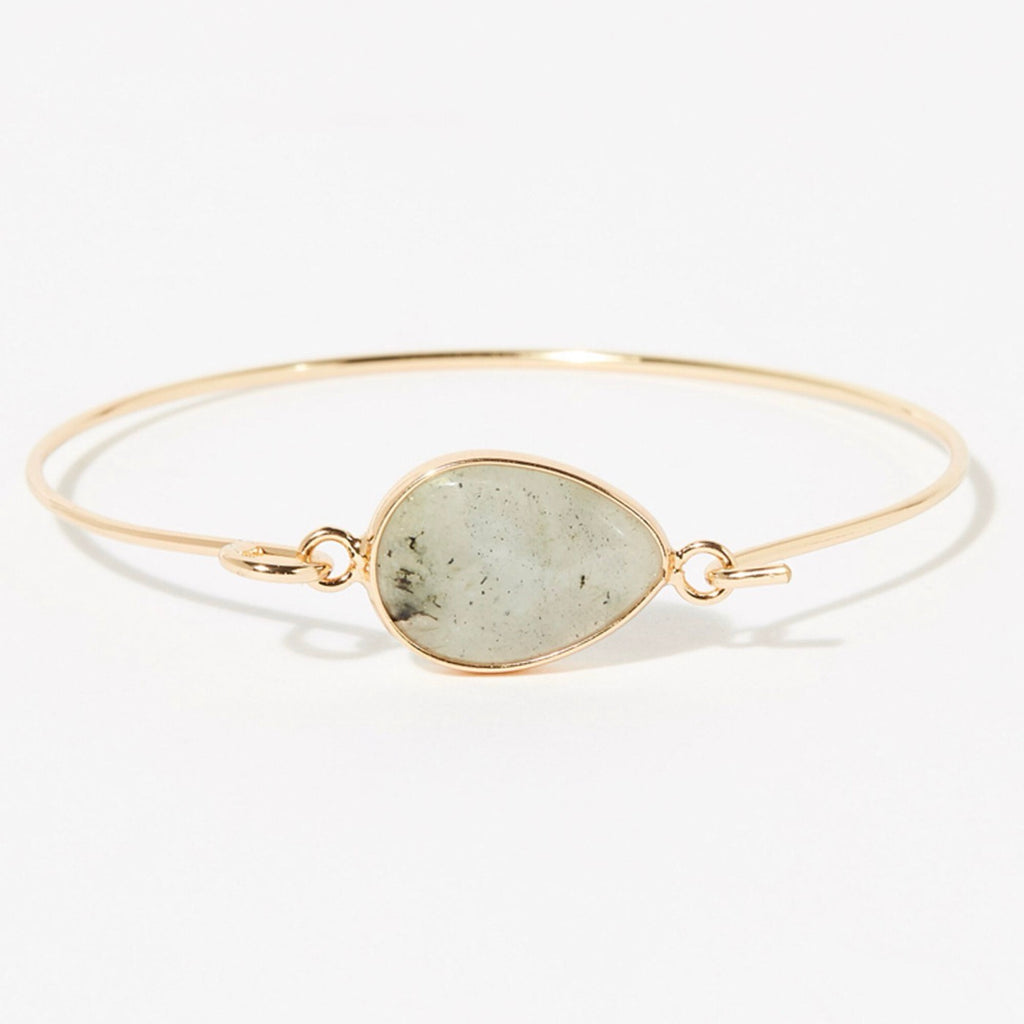 Bracelet Camaguey Jade Grise - Laiton Doré