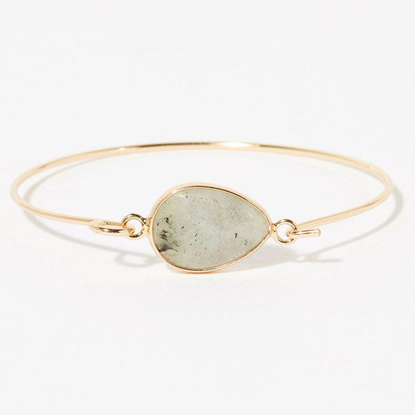 Bracelet Camaguey Jade Grise - Laiton Doré