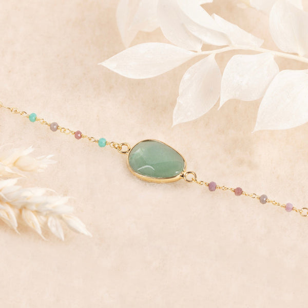 Bracelet Guasimas Jade Verte - Laiton Doré