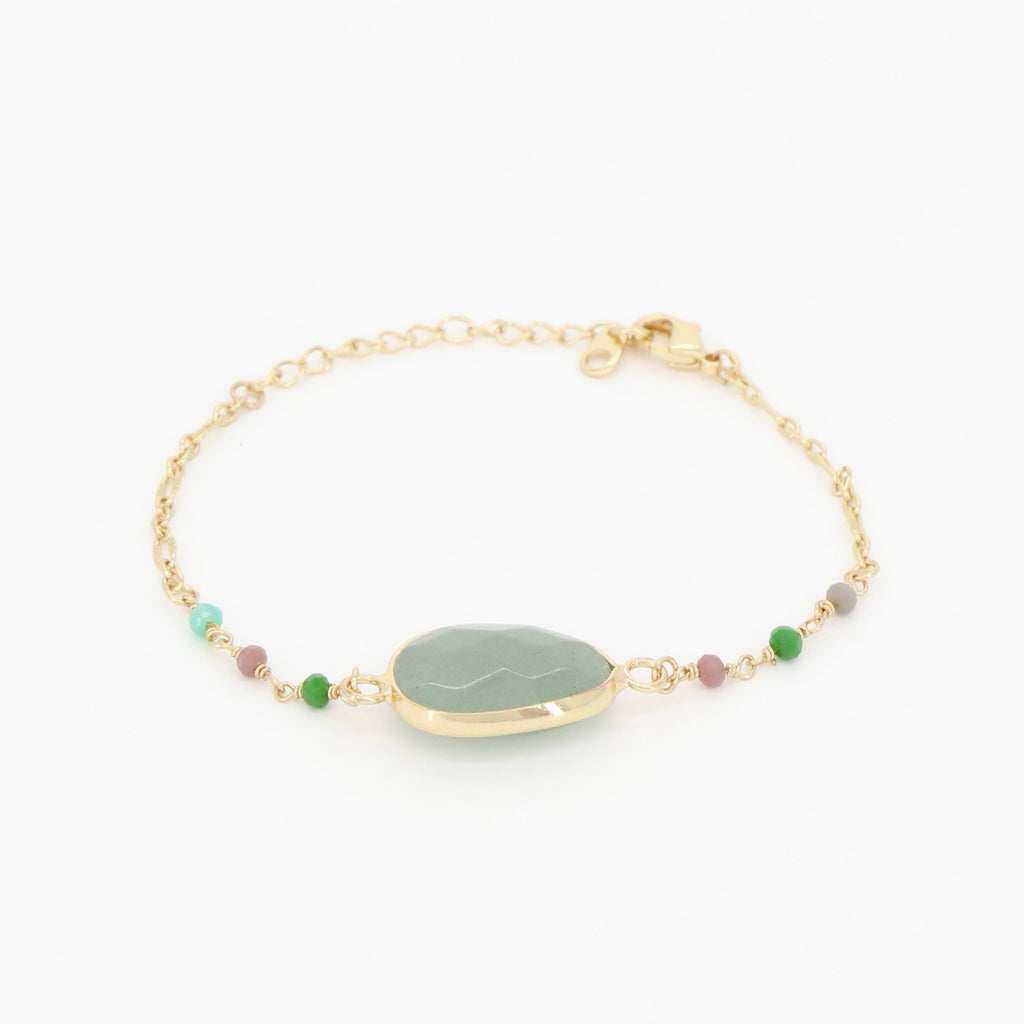 Bracelet Guasimas Jade Verte - Laiton Doré