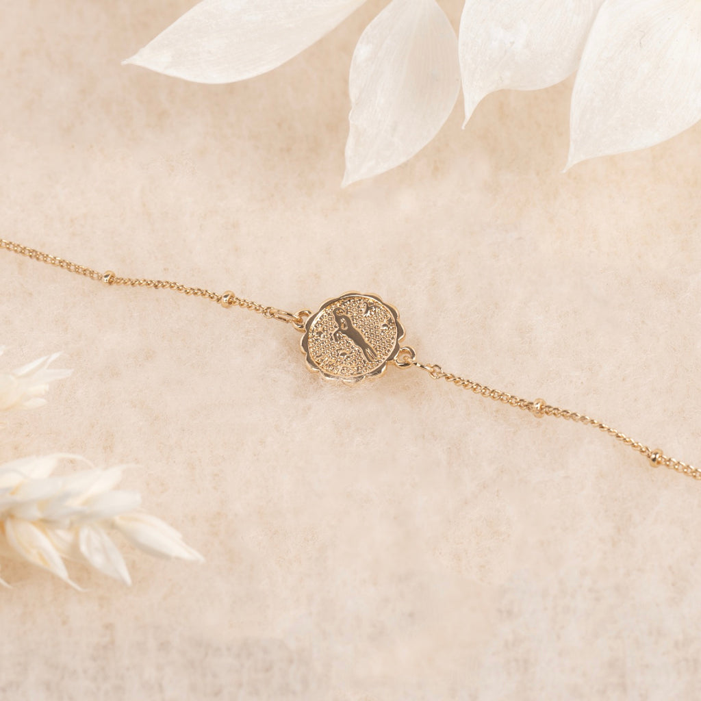 Bracelet Médaille Astrologique Capricorne - Laiton Doré