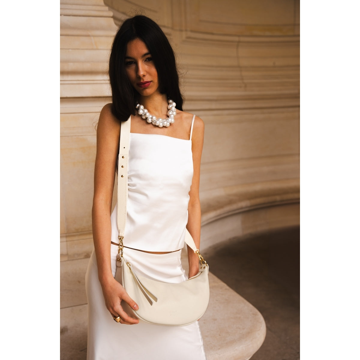 Sac À Bandoulière Bruna - Blanc Cassé
