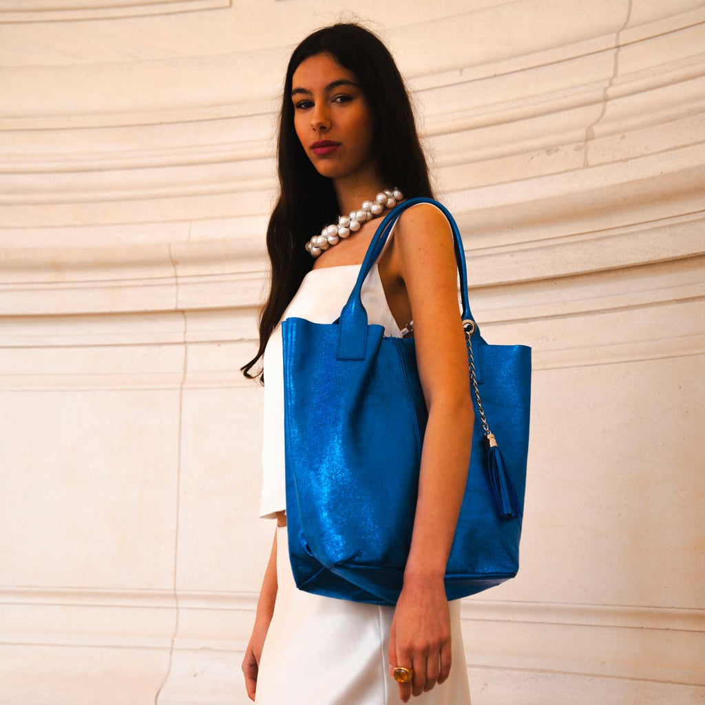 Sac À Main Yana - Bleu Metallique