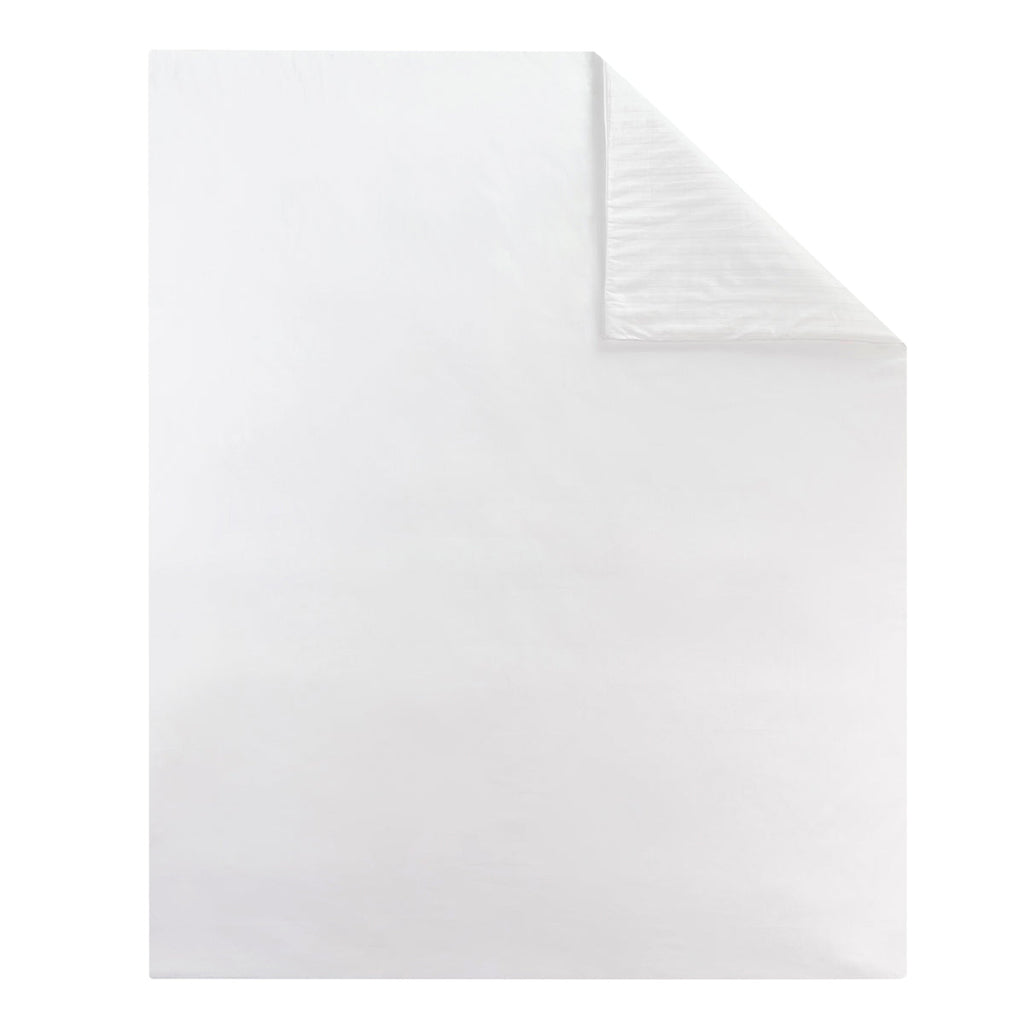 Satin Uni Jacquard - Housse De Couette - Blanc
