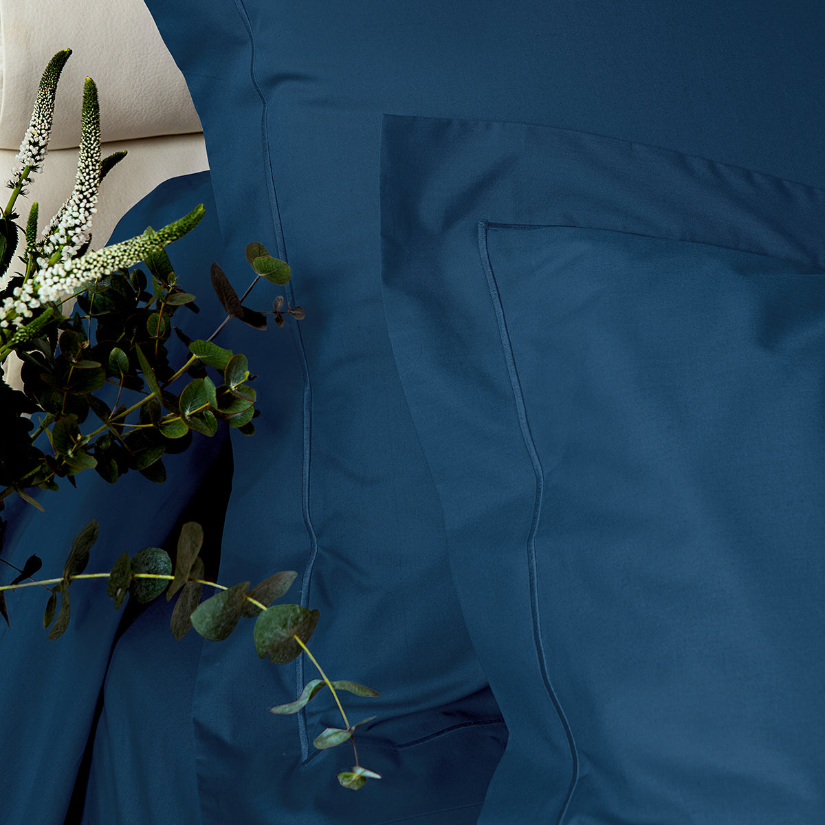 Percale Unie - Taie D'Oreiller - Bleu Nuit