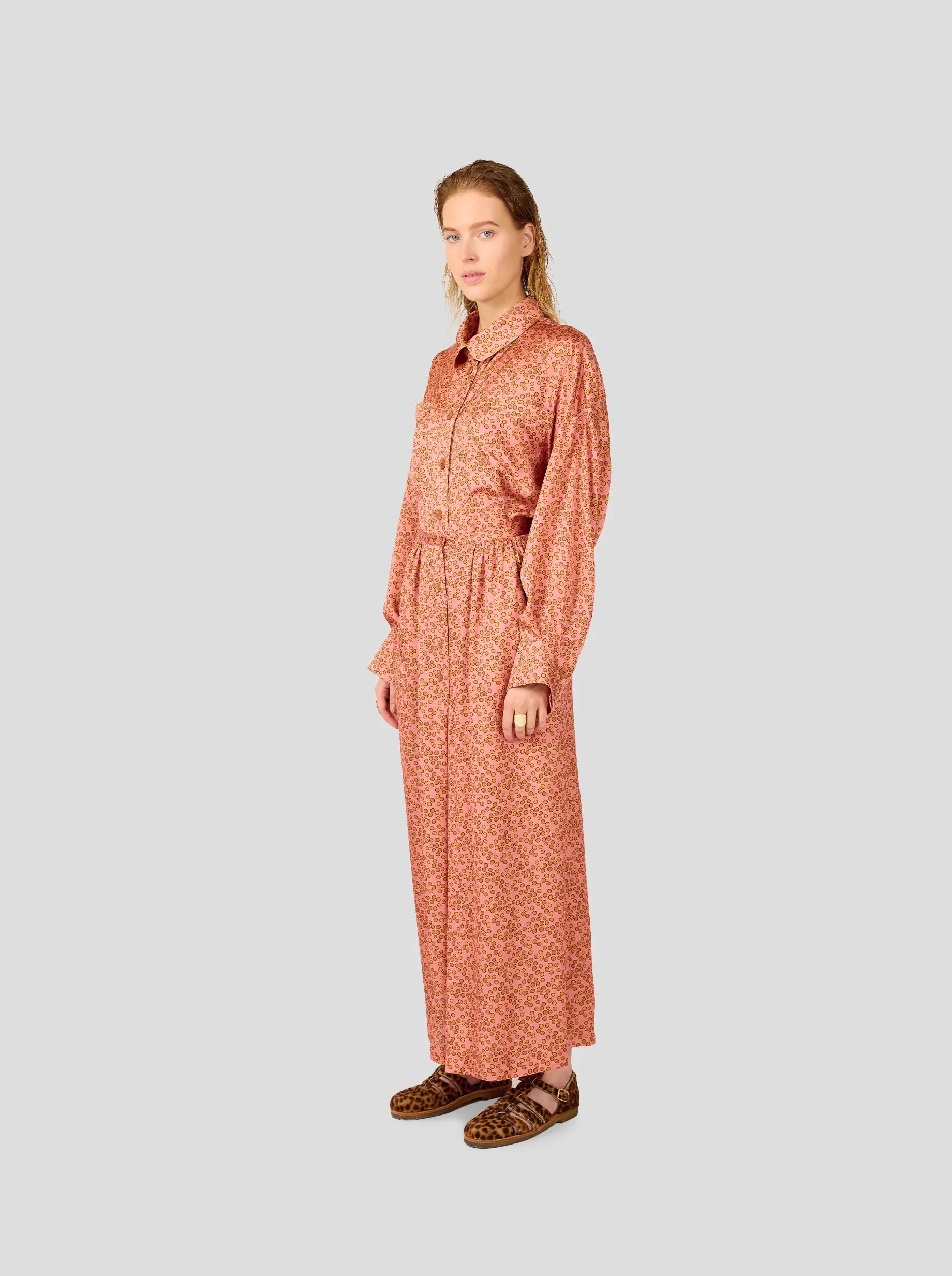 Pantalon Doll In Canyon Clay Messy Dots Print