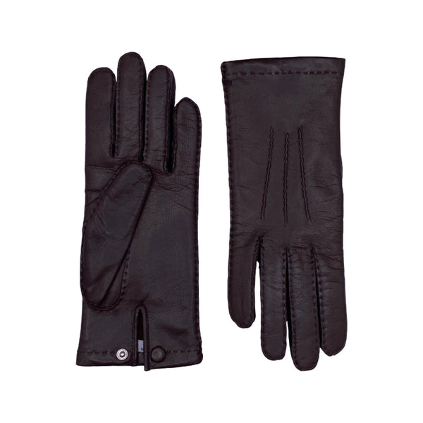 Gants Aude Cuir Doublés Cachemire - Fauve/Ecru - Femme