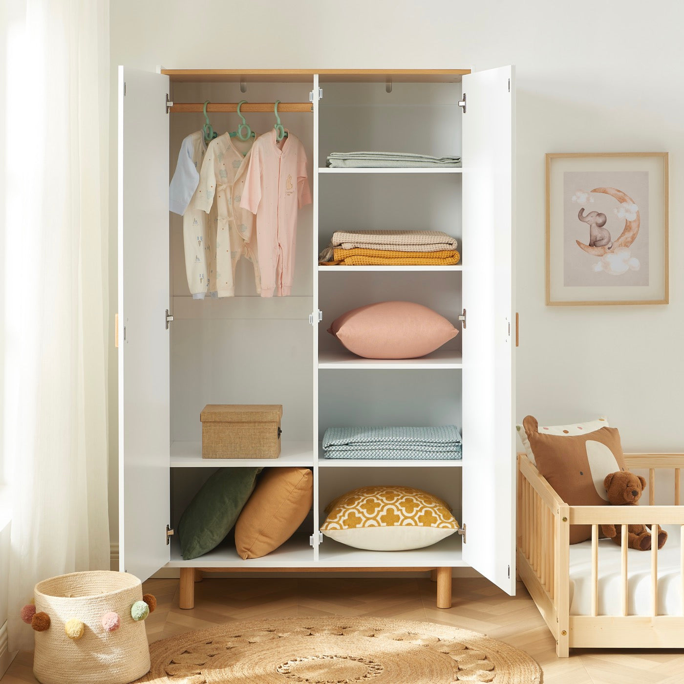 Aura - Armoire Enfant 2 Portes - Blanc