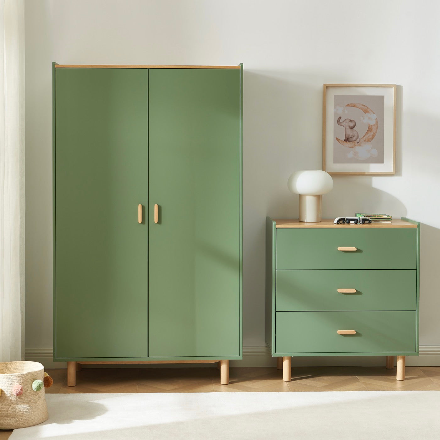 Aura - Armoire Enfant 2 Portes - Vert