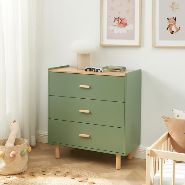 Aura - Commode Enfant 3 Tiroirs - Effet Chêne
