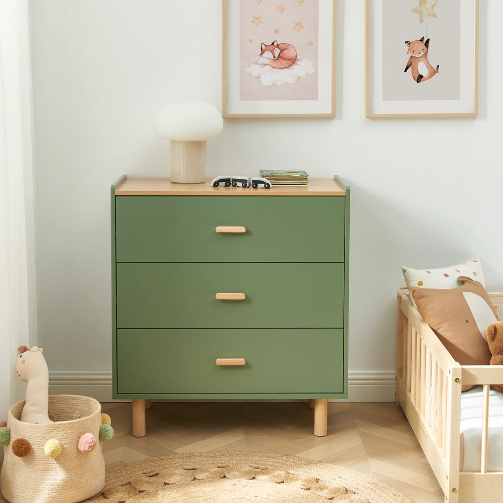 Aura - Commode Enfant 3 Tiroirs - Effet Chêne