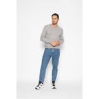 Pull Col V Agel Gris Chiné, Jersey, 100% Cachemire, 2 Fils - Homme