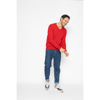 Pull Col V Agel Rouge, Jersey, 100% Cachemire, 2 Fils - Homme