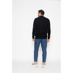 Pull Zippé Albaron Noir, Jersey, 100% Cachemire, 2 Fils, 260 Gr - Homme