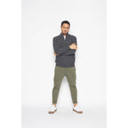 Pull Zippé Albaron Gris Sombre, Jersey, 100% Cachemire, 2 Fils, 261 Gr - Homme