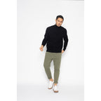 Pull Col Zippé Ambin Noir, Jersey, 100% Cachemire, 2 Fils - Homme