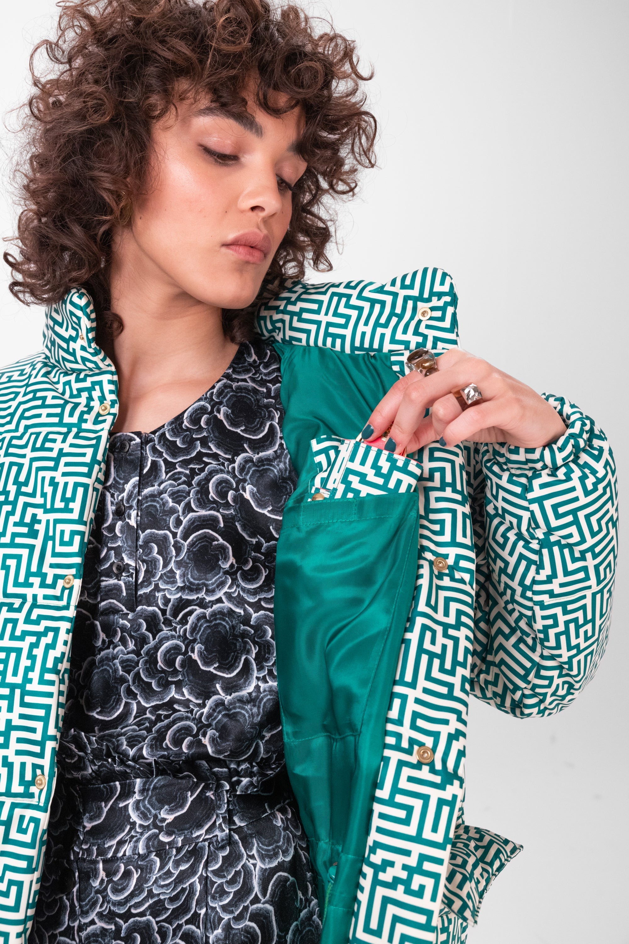 Veste Donna À Imprimé Cartes