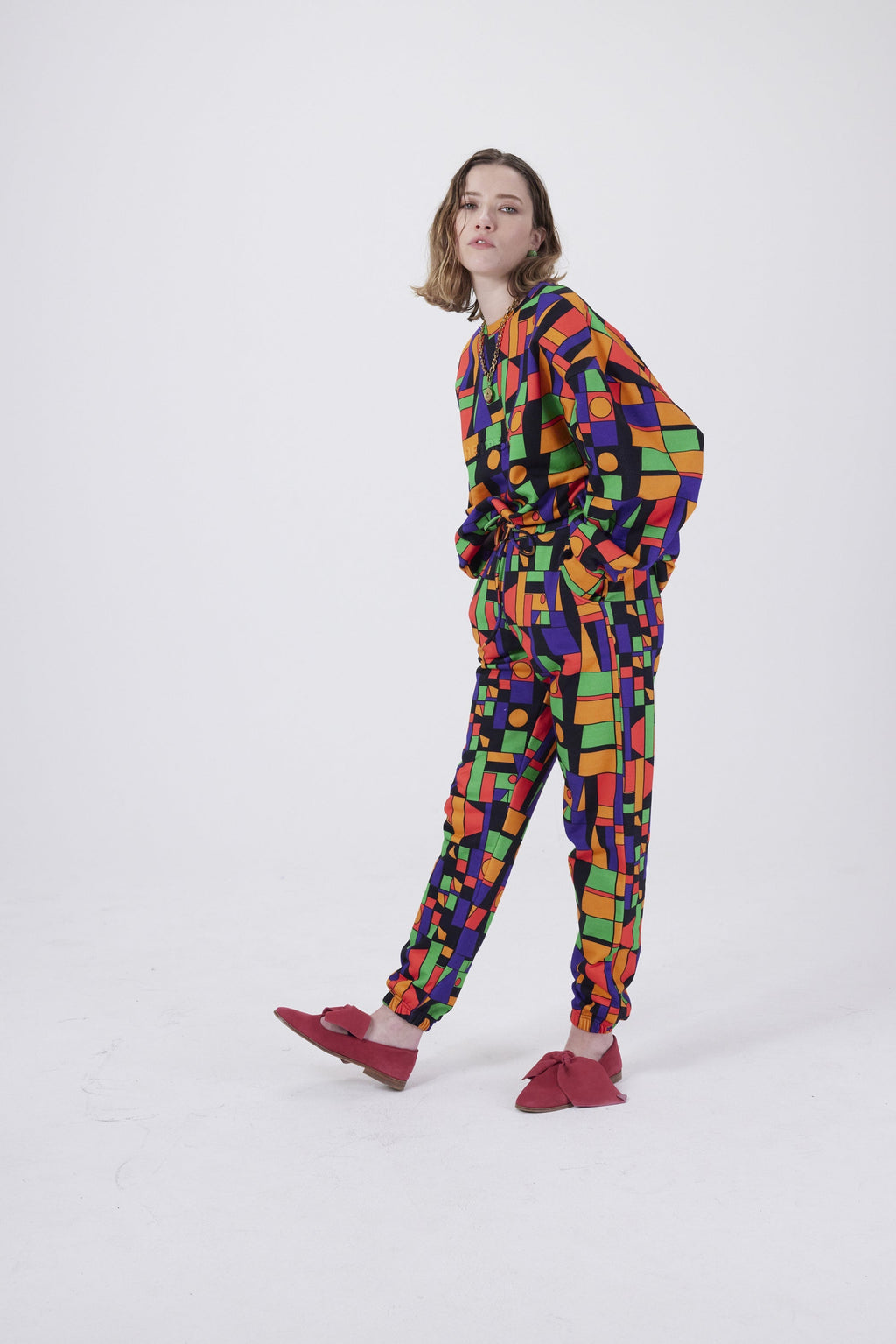 Pantalon Kiara En Molleton Imprimé Fréquences