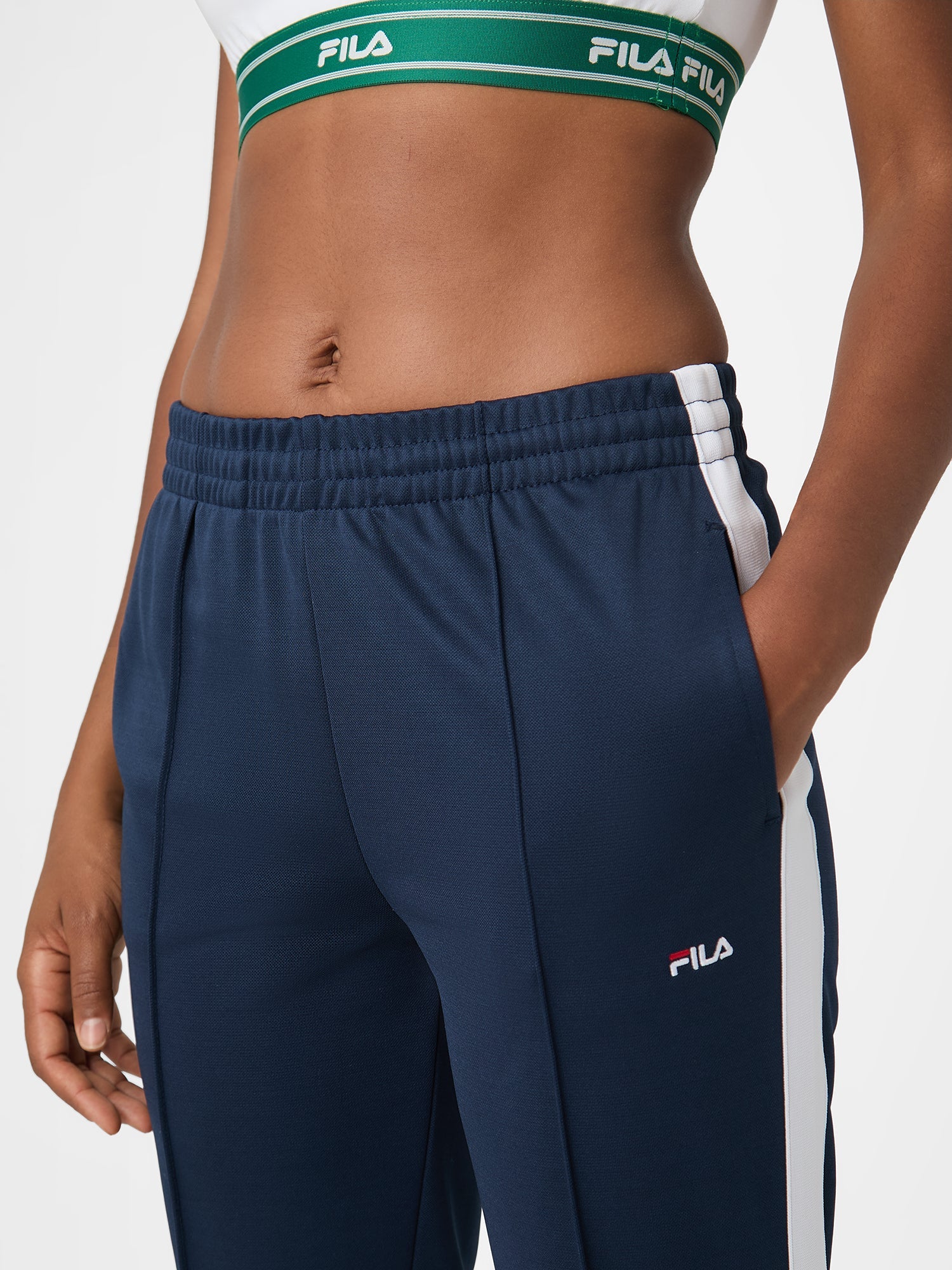 Pantalon De Survêtement À Bandes Droit - Iris Noir