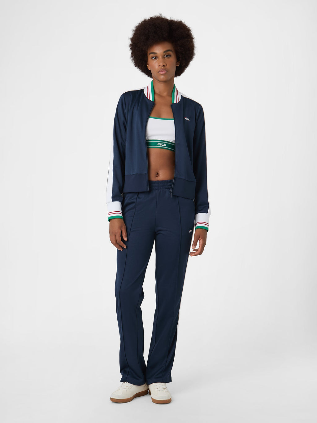 Pantalon De Survêtement À Bandes Droit - Iris Noir