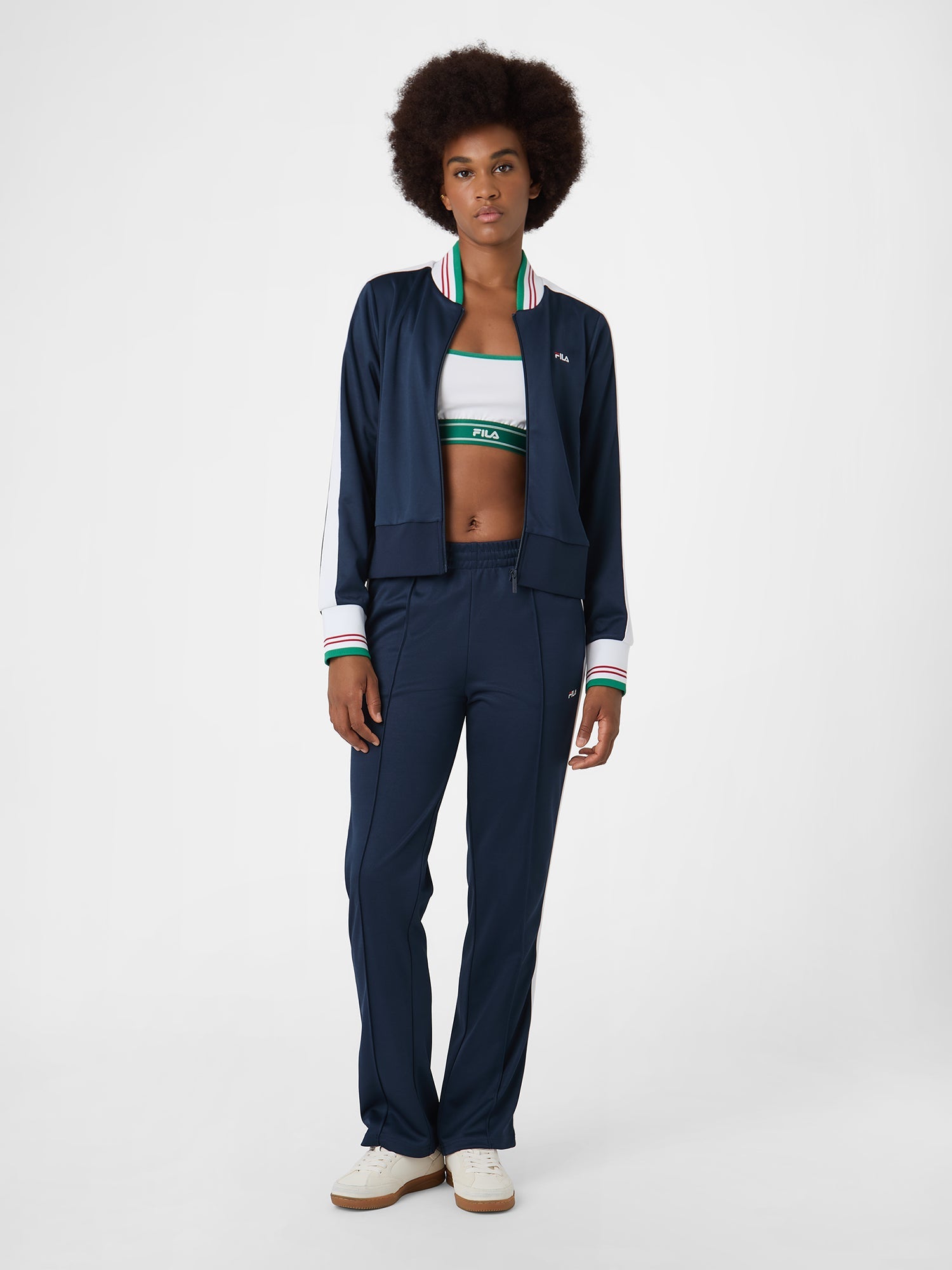 Pantalon De Survêtement À Bandes Droit - Iris Noir