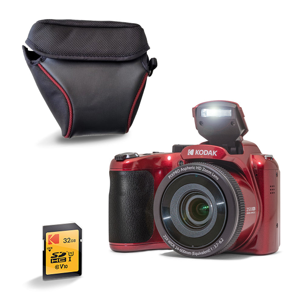 Appareil Photo Bridge Pixpro Az255 - Zoom Optique 25X - Red - Carte SD & Housse Offertes - Kodak
