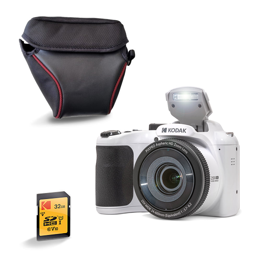 Appareil Photo Bridge Pixpro Az255 - Zoom Optique 25X - Blanc - Carte SD & Housse Offertes - Kodak
