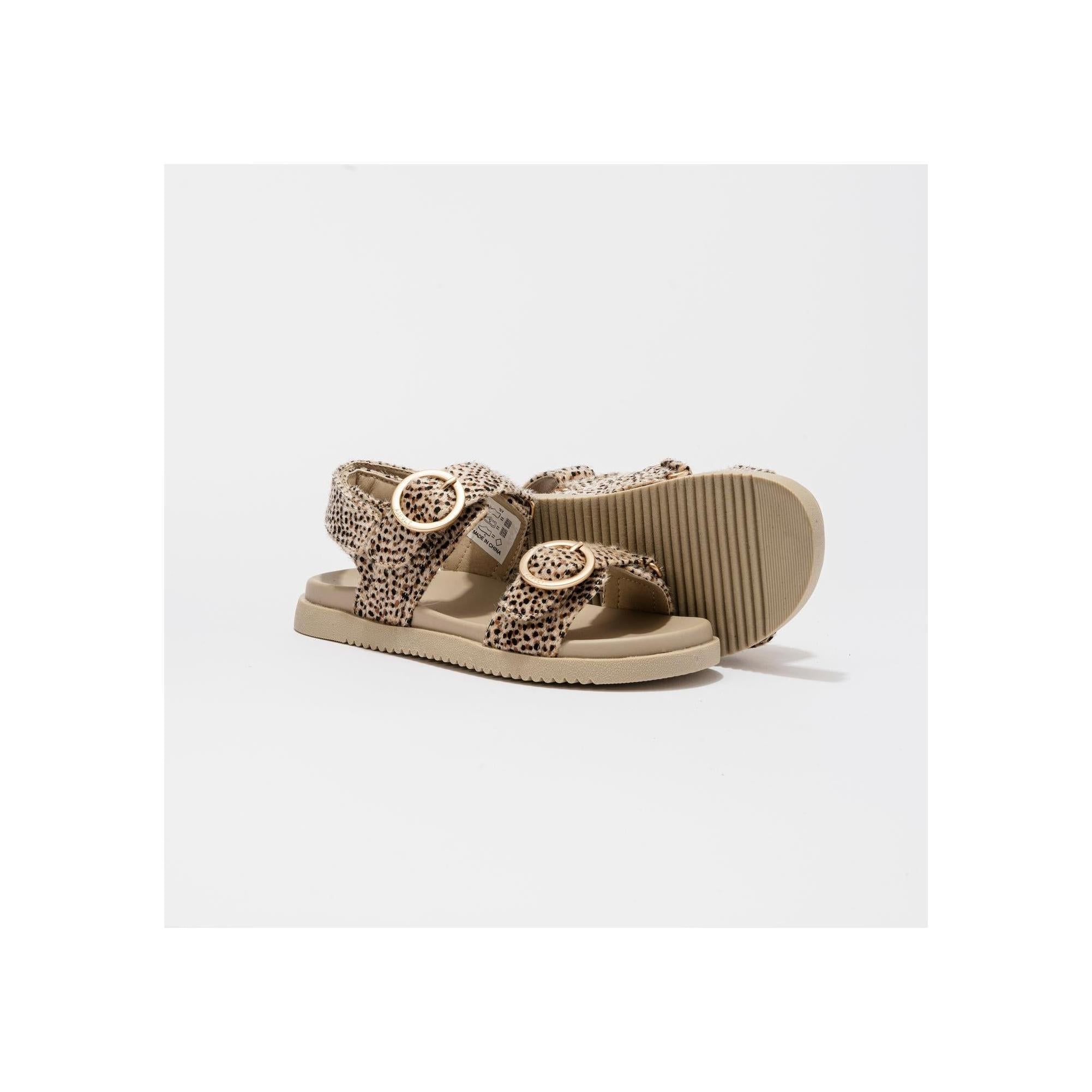 Sandales Azura Beige-Dots-Pony Hair