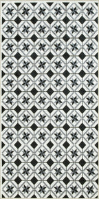 Azulejo - Tapis De Cuisine D'Intérieur - Polyester Imprimé - Noir