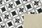 Azulejo - Tapis De Cuisine D'Intérieur - Polyester Imprimé - Noir