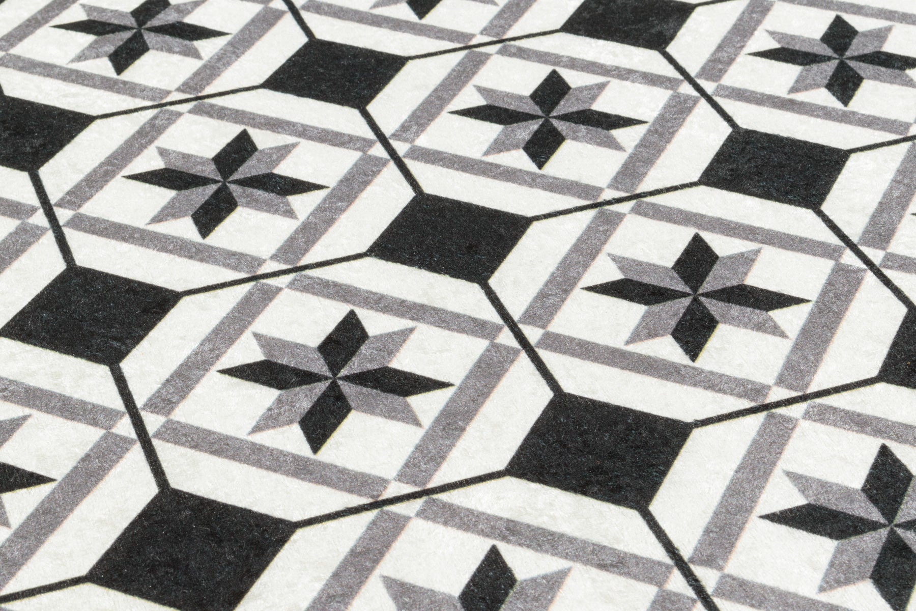 Azulejo - Tapis De Cuisine D'Intérieur - Polyester Imprimé - Noir