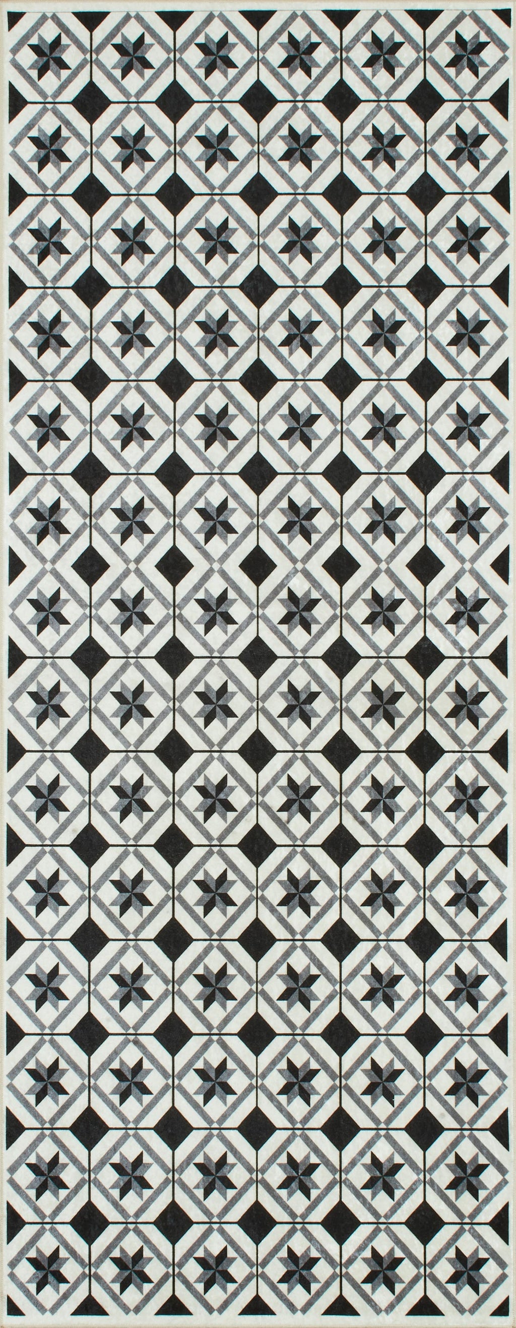 Azulejo - Tapis De Cuisine D'Intérieur - Polyester Imprimé - Noir