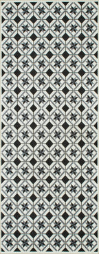Azulejo - Tapis De Cuisine D'Intérieur - Polyester Imprimé - Noir