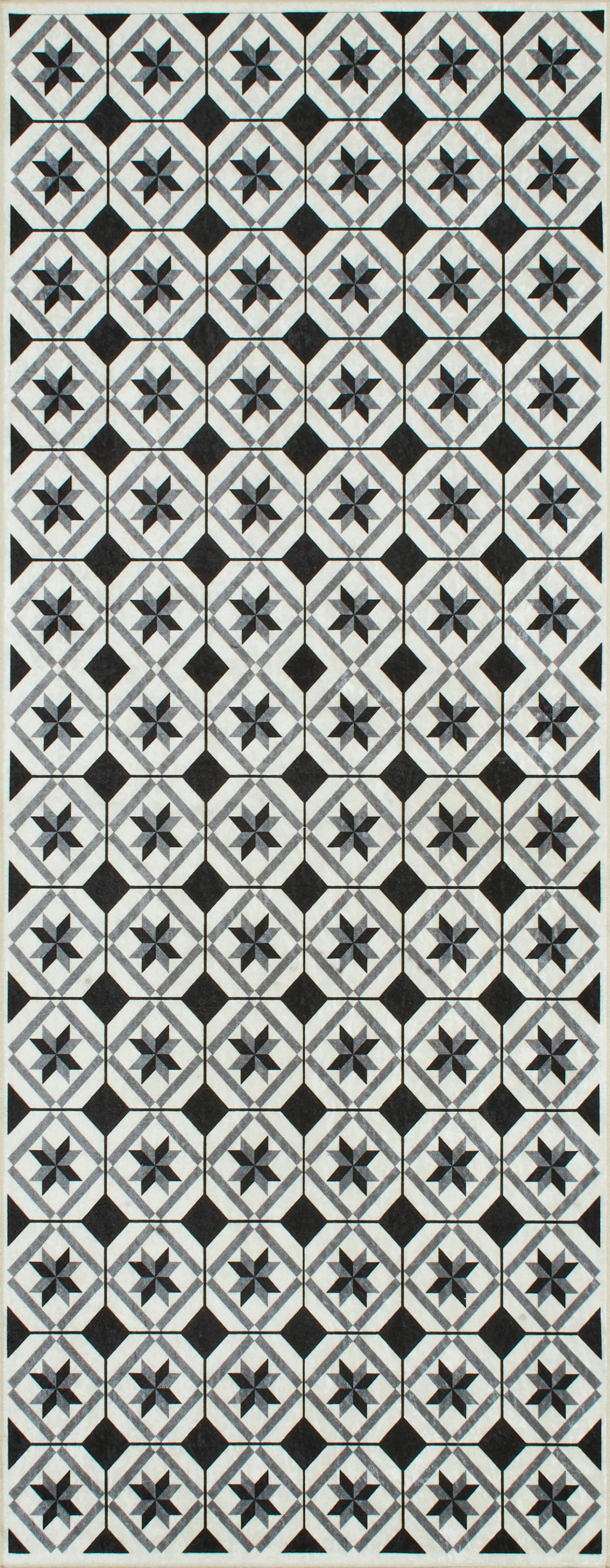 Azulejo - Tapis De Cuisine D'Intérieur - Polyester Imprimé - Noir