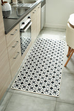 Azulejo - Tapis De Cuisine D'Intérieur - Polyester Imprimé - Noir