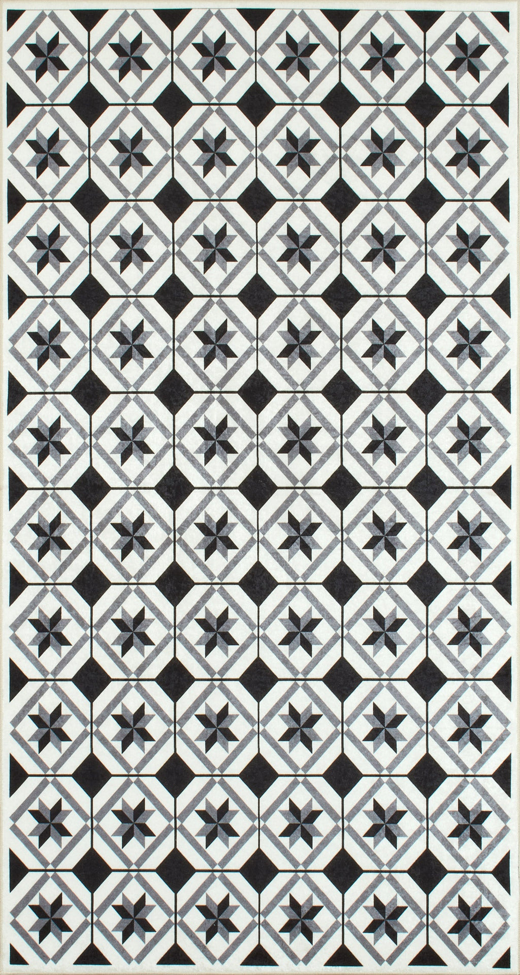 Azulejo - Tapis De Cuisine D'Intérieur - Polyester Imprimé - Noir