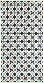 Azulejo - Tapis De Cuisine D'Intérieur - Polyester Imprimé - Noir