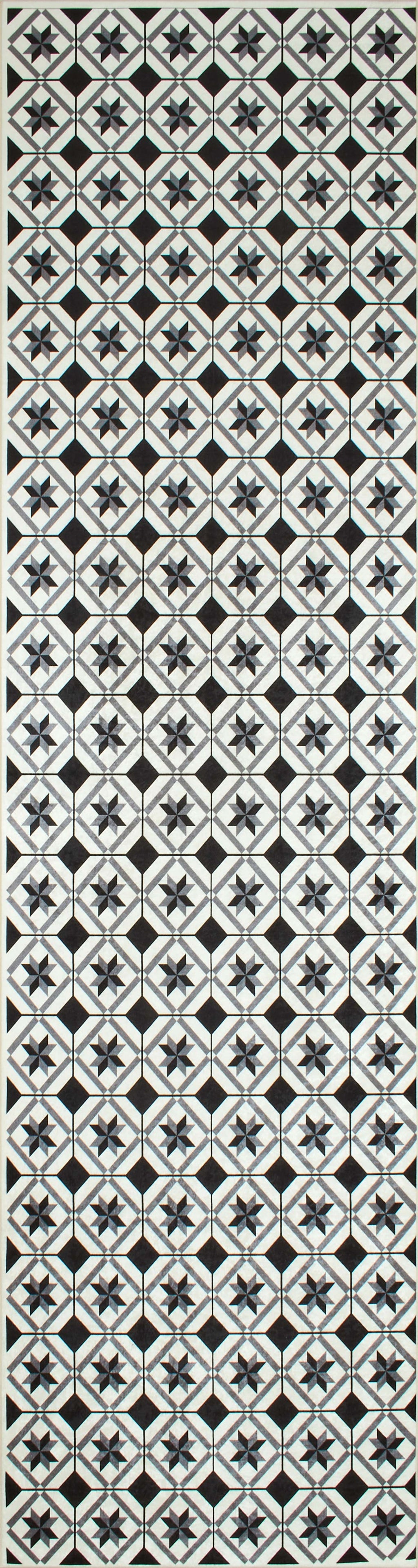 Azulejo - Tapis De Cuisine D'Intérieur - Polyester Imprimé - Noir