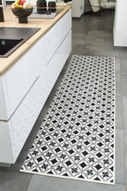 Azulejo - Tapis De Cuisine D'Intérieur - Polyester Imprimé - Noir