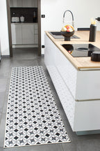 Azulejo - Tapis De Cuisine D'Intérieur - Polyester Imprimé - Noir