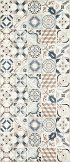 Azulejo - Tapis De Cuisine D'Intérieur - Polyester Imprimé - Marron