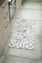 Azulejo - Tapis De Cuisine D'Intérieur - Polyester Imprimé - Marron