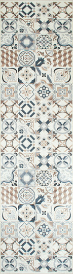 Azulejo - Tapis De Cuisine D'Intérieur - Polyester Imprimé - Marron