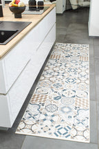 Azulejo - Tapis De Cuisine D'Intérieur - Polyester Imprimé - Marron