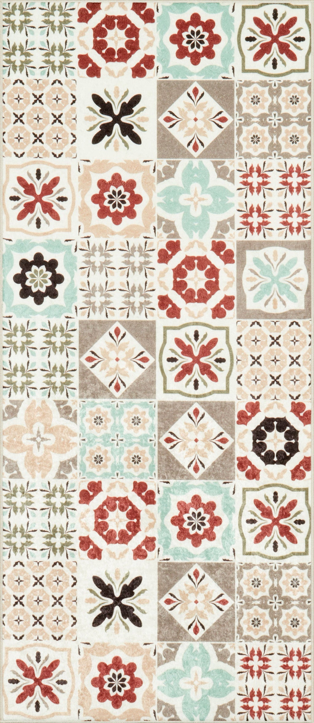 Azulejo - Tapis De Cuisine D'Intérieur - Polyester Imprimé - Multicolore